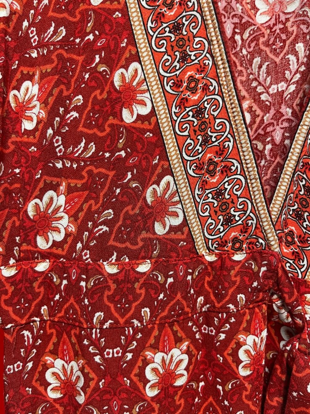 Zesica red-orange wrap dress. Bohemian style, size s. - Picture 3 of 3